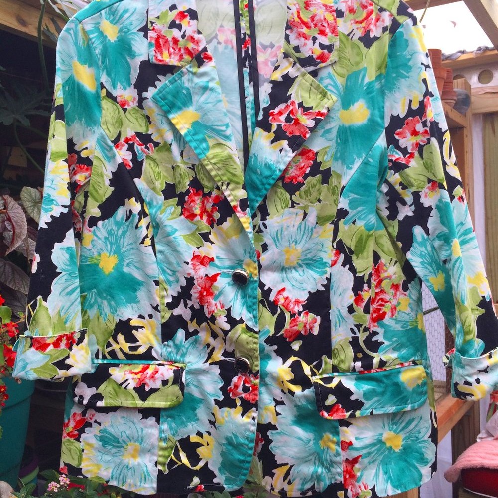 Erin London Floral Jacket, Size Medium